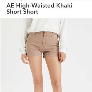 Khaki high waisted shorts